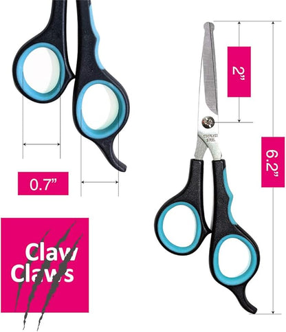 6 Inch Grooming Straight Scissors with Safety Round Tip and Wave Style Handle for Baby Hair Cutting Shears