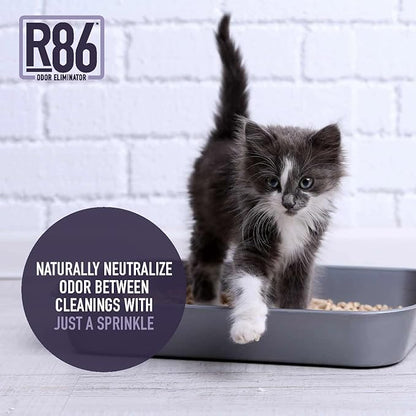R86 Pet Odor Eliminator, Removes Odor from Litter Boxes, Carpet, and Hard Surfaces, Even Removes Skunk Smell from Cats & Dogs, Plant Based Formula, Use Wet or Dry, Hypoallergenic & Biodegradable