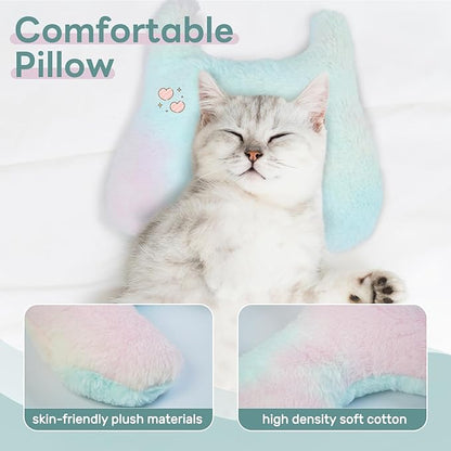 T'CHAQUE Dog Pillow Bed Cat Pillows for Indoor Cats Soft Dog Calming Pillow for Small Dogs Anxiety Relief Comfort Dog Neck Pillow Pet Sleeping Improve Pet Calming Toy for Upper Spine Support