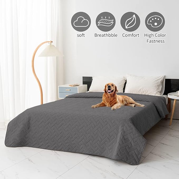 fuguitex Waterproof Dog Bed Cover Couch Cover for Pet Anti-Slip Cat Mat Pet Pad Blanket for Sofa Chair Recliner Bed Furniture Protrctor