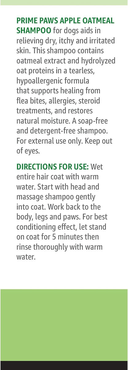 Apple Oatmeal Shampoo for Dogs - Tearless & Hypoallergenic - Soap-Free Itch Relief Formula - Apple Scent - 8 oz