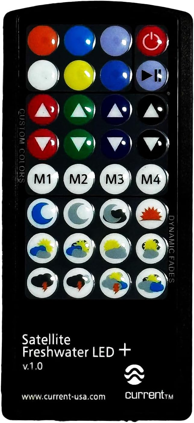 CURRENT USA 36-48" Satellite Color RGBW Full-Spectrum LED Aquarium Light - Freshwater, Wireless 24-Hour Timer, Adjustable Tank Mounts (4512)