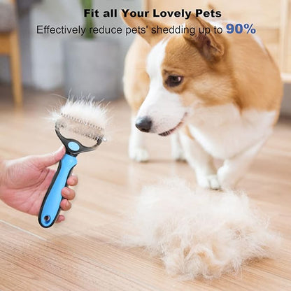 Dog Brush for Shedding,Double Sided Undercoat Rake Comb, Pet Grooming Brush for Small, Medium Dogs and Cats,Furminator Tool Remove 98% Mats,Tangles