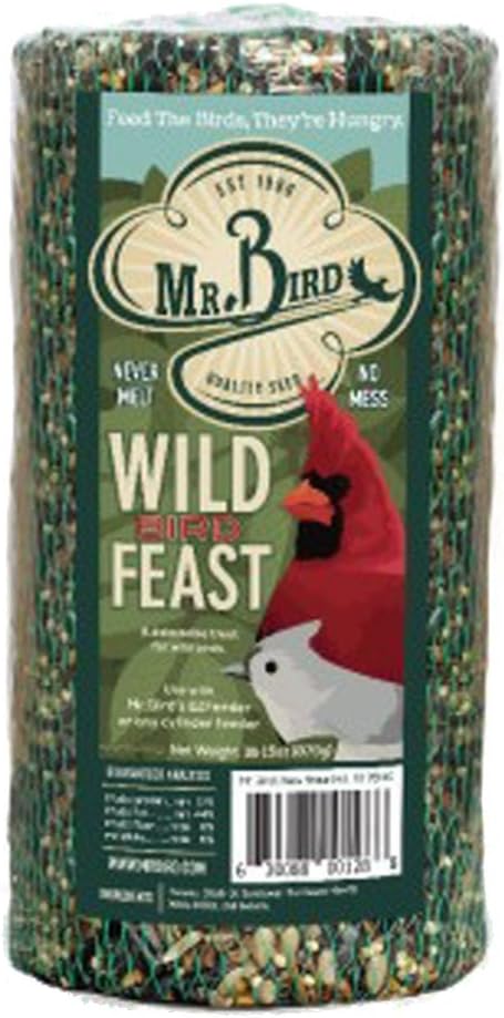 Mr. Bird Wild Bird Feast Cylinder 1lb, 15 oz,(879g), Wild Bird Food for Outdoor Birds, Backyard Birdfeeding