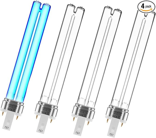 4 Pack 13 Watts UV UVC G23 Base Ultraviolet Light Bulb Compatible w/Jebao Pond Sunsun Grech, UV Light for Pond