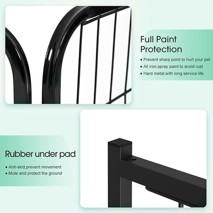 BestPet | Dog Playpen | 40 Inch, 16 Panels | Heavy Duty Metal Pet Exercise Pen | Indoor Outdoor Fence Panels | Rust-Resistant, Removable, Tool-Free Setup | Anti-Skid, Expandable Design