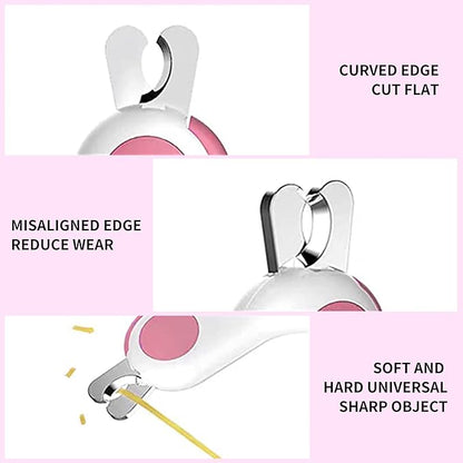 Pet Dog Cat Nail Clippers, Dog Nail Trimmers for Small Animals with LED Lights, Professional Beauty Care Tools, Avoid Excessive Cutting, Suitable for Tiny Dog Cat Rabbit Bird Puppy Kitten (Pink)