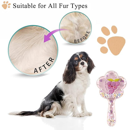 Soft Dog Brush for Small Dogs | Gentle Puppy Brush for Yorkies, Shih Tzus, Maltipoos & Maltese | Pet Hair Removal Brush with Soft Bristles | Dog Brush for Shedding (Purple Grapes)