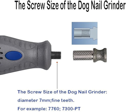 Diamond Dog Nail Grinder Bits for Rotary Tool-1/8'' Dog Nail Grinder Attachment-Pet Nail Grinder Bit Work for Animals Nail Care (XX Large K)