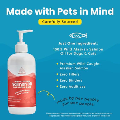 Paramount Pet Health Wild Alaskan Salmon Oil for Cats & Small Dogs, Supports Skin, Coat, Joint & Overall Well-Being, Pure & Premium Alaskan Salmon Oil for Dogs & Cats with No Fillers, 16 oz