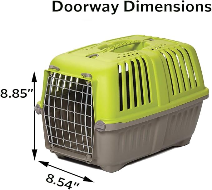 MidWest Homes for Pets Pet Carrier: Hard-Sided Dog Carrier, Cat Carrier, Small Animal Carrier in Green| Inside Dims 20.70L x 13.22W x 14.09H & Suitable for Tiny Dog Breeds