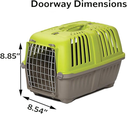 MidWest Homes for Pets Pet Carrier: Hard-Sided Dog Carrier, Cat Carrier, Small Animal Carrier in Green| Inside Dims 20.70L x 13.22W x 14.09H & Suitable for Tiny Dog Breeds