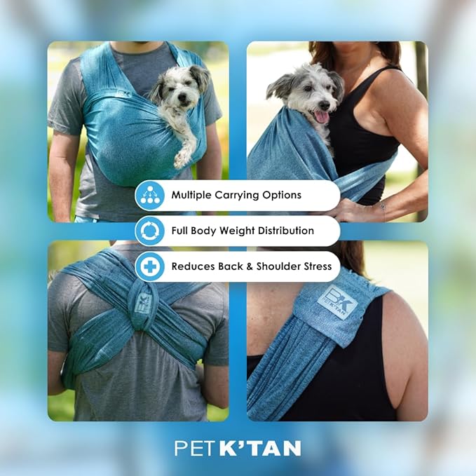 Pet K'tan Dog Sling Carrier: Hands Free for Small & Medium Dogs - #1 Pet Travel Accessory & Gift -Bond with New Puppy- Safe Durable Soft-Hands Free - Cats & Small Animals Anti-Anxiety-Sized for Human