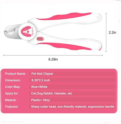 Dog Nail Clippers and Trimmers,Professional Grooming Tool with Safety Guard to Avoid Over Cutting,Free Nail File,Razor Sharp Blade,Sturdy Non Slip Handles for Large and Small Animals (Pink)