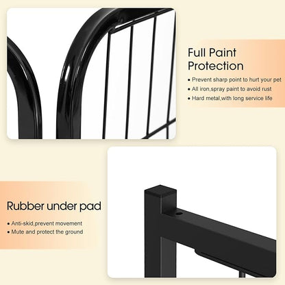 BestPet | Dog Playpen | 24 Inch, 8 Panels | Heavy Duty Metal Pet Exercise Pen | Indoor Outdoor Fence Panels | Rust-Resistant, Removable, Tool-Free Setup | Anti-Skid, Expandable Design