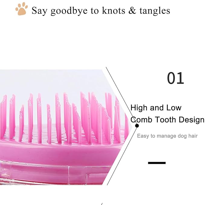 Soft Dog Brush for Small Dogs | Gentle Puppy Brush for Yorkies, Shih Tzus, Maltipoos & Maltese | Pet Hair Removal Brush with Soft Bristles | Dog Brush for Shedding (Purple Grapes)