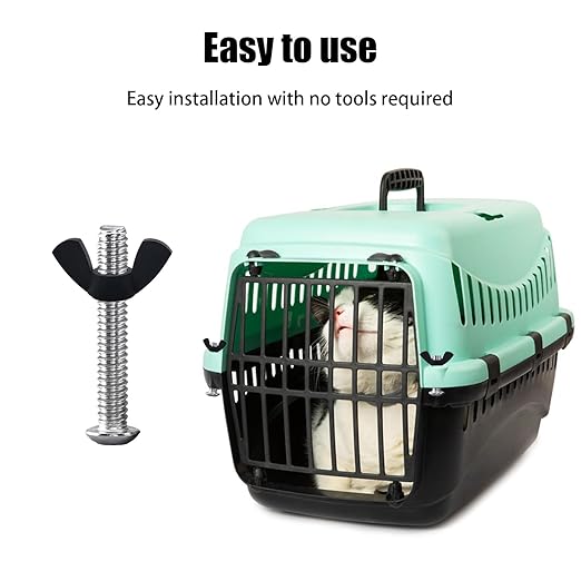 12 Pcs M6 Pet Carrier Fasteners, Stainless Steel Replacement Bolts for Plastic Pet Carrier Dog Kennel Hardware Kit Cat Cage Carrier Parts