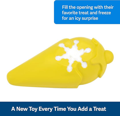 PetSafe Frosty Cone Dog Toys  Fill and Freeze Treat Holding Chew Toy  BPA Free Rubber  French Vanilla Scented  Interactive Pet Puzzle for Boredom or Separation Anxiety