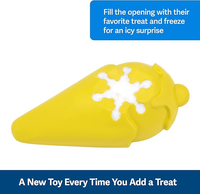 PetSafe Frosty Cone Dog Toys  Fill and Freeze Treat Holding Chew Toy  BPA Free Rubber  French Vanilla Scented  Interactive Pet Puzzle for Boredom or Separation Anxiety