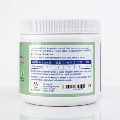 Back, Hip & Joint Glucosamine for Dogs with Hemp - Dog Supplement with Chondroitin, Organic Turmeric & MSM for Mobility and Arthritis Relief for HIPS & Joints - 120 ct