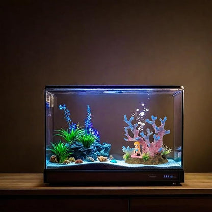 Fish Tanks Decorations, Mermaid Statue ，Mermaid Garden, Fish Tank Decorations, Handicraft Decorations, Mermaid Decorations (1, Lila Cartoon Meerjungfrau)