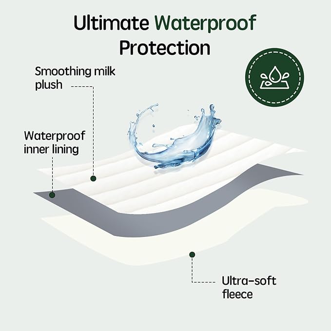 Waterproof Blanket Winter White Dog Blanket for Small Dogs, Washable Double Sided Pet Blanket with Milk Plush and Super Soft Velvet, Pee Proof Calming Dog Blanket for Couch Protection