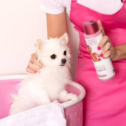 Paris Hilton Dog Shampoo - Sweet Floral Apple Blossom Scent, Sulfate-Free Vegan & Hypoallergenic for All Dog Breeds, with Oatmeal & Aloe for Healthy Coats & Salon-Quality Grooming, 16oz (480ml)