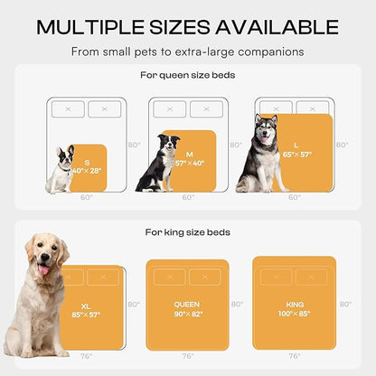 Waterproof Pet Blanket, Liquid Pee Proof Dog Blanket for Sofa Bed Couch, Reversible Sherpa Fleece Furniture Protector Cover for Small Medium Large Dogs Cats, Khaki King Sizeï¼90" x 82"ï¼