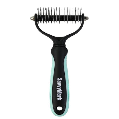 Dog Brush - Pet Dematting and Undercoat deshedding rake - Stainless Steel Grooming Comb For Dogs Cats furry pets large or medium remove knots tangles in long fur hair