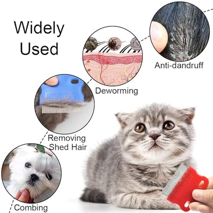 6 Pcs Dog Cat Hair Removal Massaging Combs, Dandruff & Stain Remover (Random Colour)