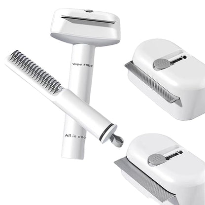 Multifunctional Pet Hair Comb for Tear Stain Removal, 2 in 1 Cat Combs with Stainless Steel Teeth, Grooming Massage Dual-Sided Comb for Small Dogs, Cats, Puppies (2pcs)