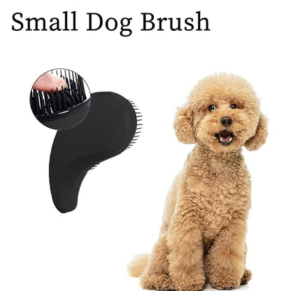 Small Dog Brush- Grooming Tool for Teddy, Yorkies, Maltese, Shih Tzu, Chihuahua - Puppy Hair Brush (Black)