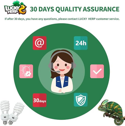 LUCKY HERP 2 Pack UVA UVB Reptile Light, 23W 5.0 UVB Bulb for Tropical and Sub Tropical Reptiles, Compact Fluorescent Terrarium Lamp, Reptile UVB Bulb for Chameleons, Lizard, Turtle