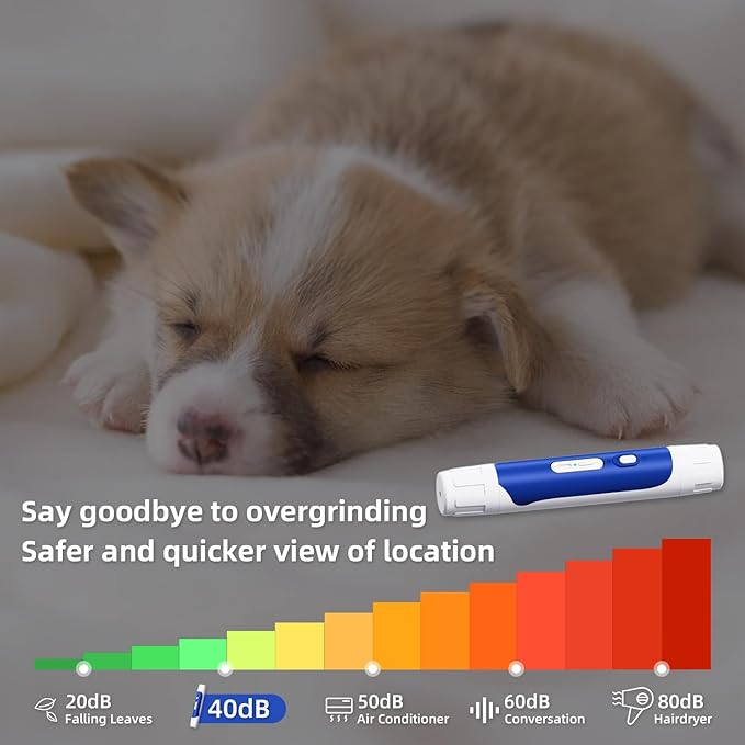 Cat and Dog Nail Grinder, 2-in-1 Electric Pet Nail Clipper, USB-C Rechargeable, 2 LED Lights, Super Quiet Painless Paws Grooming, Pet Nail Trimmer for Dogs Cats and All Pet Sizes, with Dust Cap, Blue