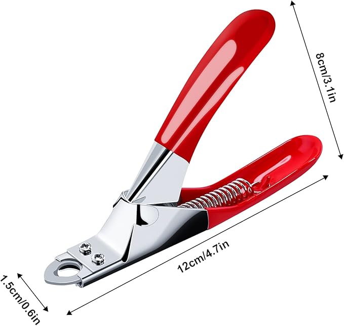 PETTOM Dog Cat Nail Clipper Professional Pet Claw Trimmer Stainless Steel Pet Toes Cutter Grooming Tool for Small Medium Dogs Cats (Guillotine Nail Clipper) Red