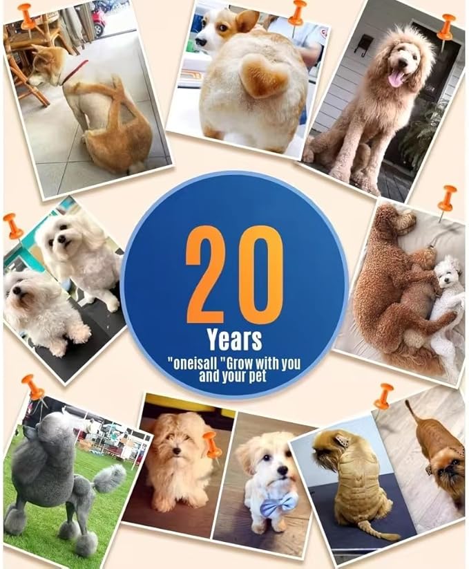 Dogs Hair Clippers Grooming Kit with Nail Grinder,3-in-1 Electric Rechargeable Pet Claw Care Trimmer, Dog Grooming Clippers,Nail Shaver & Grinder,Grooming kit for Poodles,puppy grooming kit, (White)