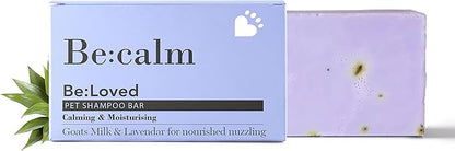 Be:Calm Calming Dog Shampoo Bar – 110g – Natural Formula with Goat Milk, Lavender & Chamomile – Soothes Skin & Conditions Coat – Long-Lasting Bar – Approx. 30 Washes