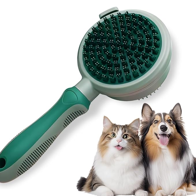 Pet Brush with MASSAGE FUNCTION, Dog Brush, Cat Brush,Retractable Double-Sided Pet Brush, Remove Brushed Pet Hair with One Click, Dog Grooming Kit