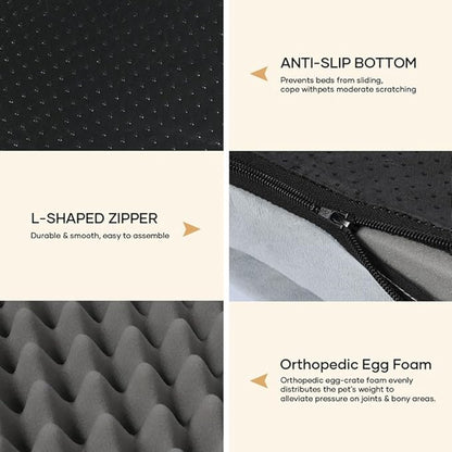 Dog Beds Large Sized Dog, Orthopedic Dog Bed, Waterproof Dog Bed, Washable Dog Bed, 39" x 23" x 7" Light Gray