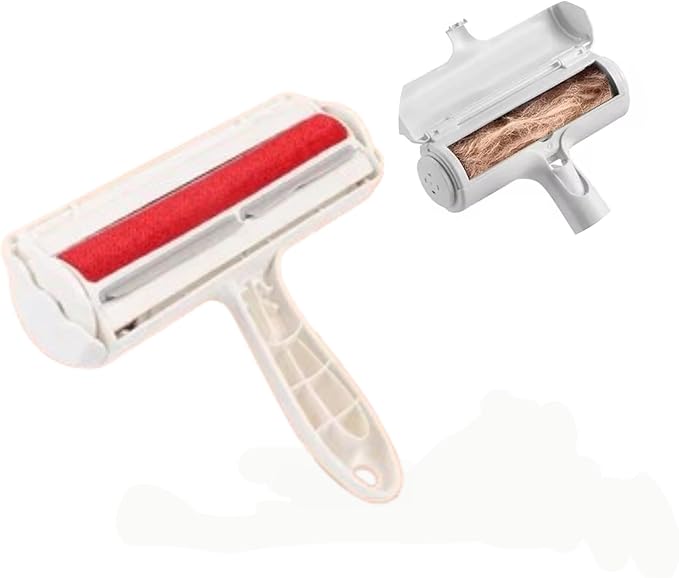 Portable Pet Hair Remover | Reusable Lint Roller for Cat and Dog | Hair Remover for Furniture, Couch, Carpet, Clothing, Seat and Bedding (Red)