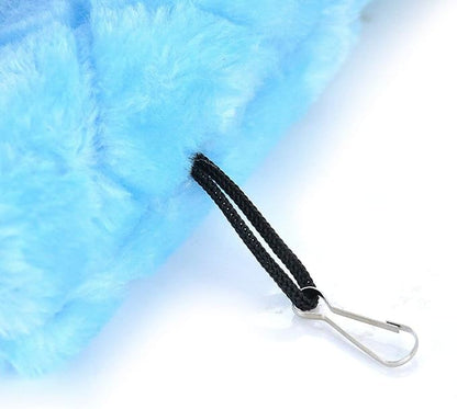 Winter Warm Bird Nest House Shed Hut Hanging Hammock Finch Cage Plush Fluffy Birds Hut Hideaway for Hamster Parrot Macaw Budgies Eclectus Parakeet Cockatiels Cockatoo Lovebird (M, Blue)