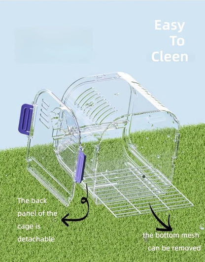 Portable Plastic Bird Cages Lightweight Waterproof Ventilated Travel Bird Cage for Pets Ideal for Outdoor Use Easy to Carry Bird Carrier Perfect for Small Birds and Budgies (Yellow)