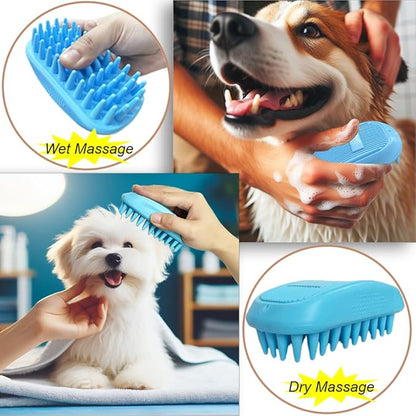300W Quiet Pet Blow Dryer - Pet Hair Dryer for Small & Medium Dogs and Cats with Removal Comb & Silicone Bath Massage Brush for Home Grooming -Mist/Spray/Steam Brush for Cat & Dog