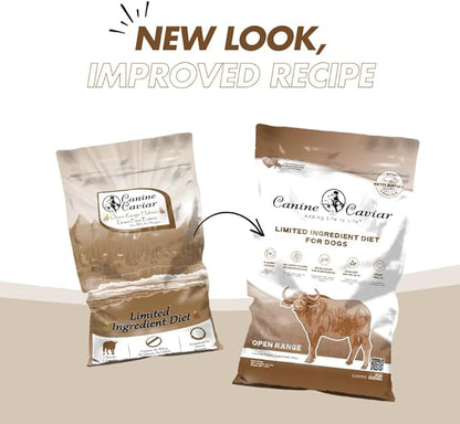 Canine Caviar - Open Range: Water Buffalo & Chickpea Alkaline Dry Dog Food, Limited Ingredients, Gluten-Free, Based on Science & Research, Veterinary Alternative Diet (22 Pound Bag)