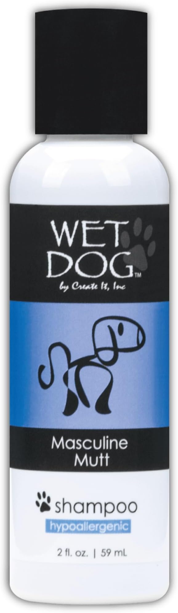 Wet Dog Masculine Mutt All-Natural Organic Oatmeal Sensitive Skin Shampoo for Male Dogs, Moisturizing Detangling Deshedding - 8 Ounce