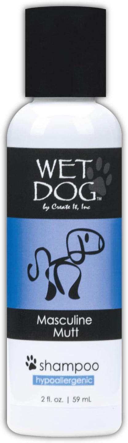Wet Dog Masculine Mutt All-Natural Organic Oatmeal Sensitive Skin Shampoo for Male Dogs, Moisturizing Detangling Deshedding - 8 Ounce