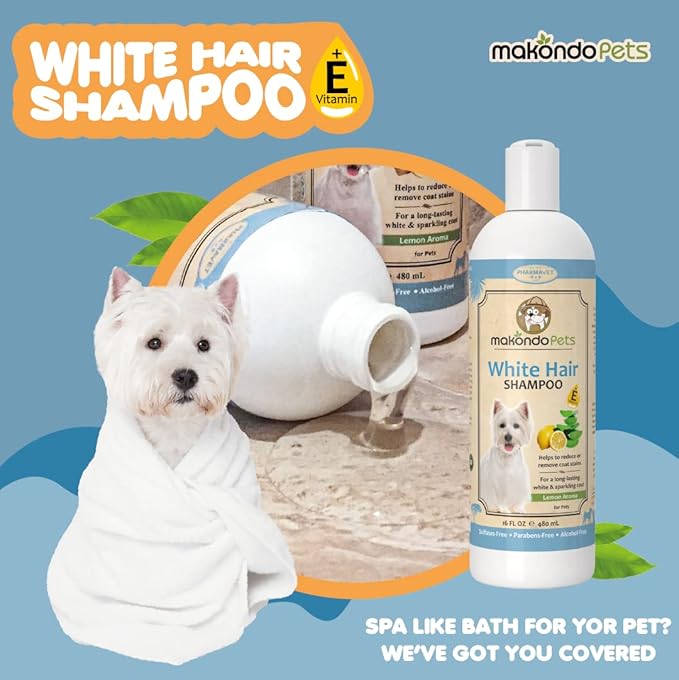 Dog Whitening Shampoo for Dogs with White Light Colored Hair Coat Fur_hite Haired Pets Shampoo for Itching Dry Sensitive Skin. Non Toxic Formula