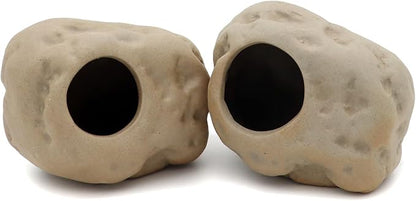 Ceramic Aquarium Decorations, Stackable Rock Caves Betta Fish Tank Accessories Rock Cave Decor (101x2)