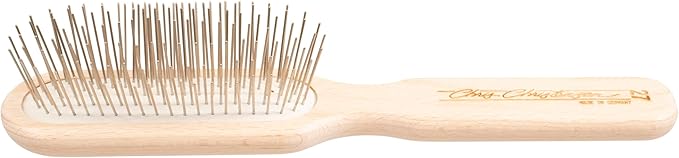 Chris Christensen 27 mm Oblong Pin Dog Brush, Original Series, Groom Like a Professional, Stainless Steel Pins, Lightweight Beech Wood Body, Ground and Polished Tips