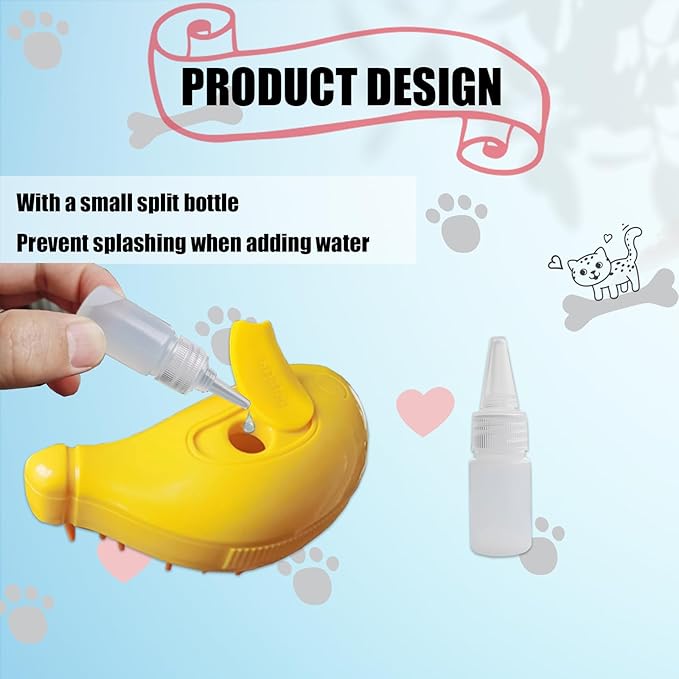 3 in 1 Water Brush with Steam for Pet Grooming - Dog and Cat Grooming Brush with Steam, Cepillo Para Gatos ALD-001-Y (Banana Yellow)